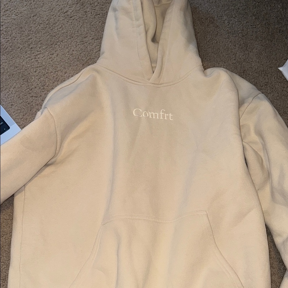 Comfrt Beige Hoodie with Front Pocket
